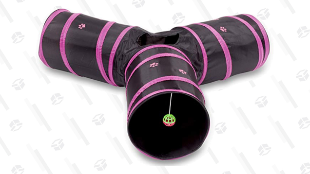 A Prosper Pet Cat Tunnel is a great toy for active cats to jump, play, and hide on their own, or with fellow felines.